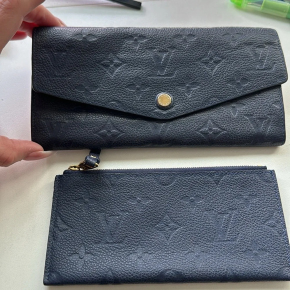 LOUIS VUITTON Curieuse Wallet Monogram Empreinte Leather Navy/Black - Picture 3 of 8